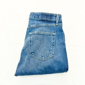 AMO Chloe Crop Straight Leg Denim Jeans Zip Fly Med/Dark Wash Size 30